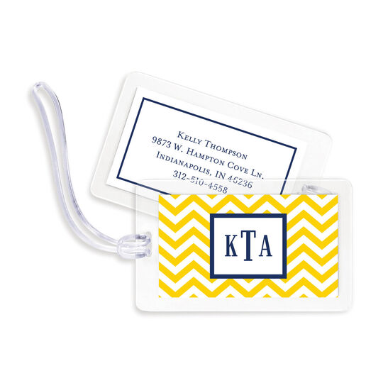 Sunflower Chevron Luggage Tags